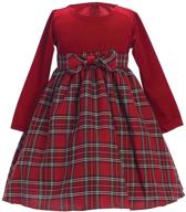 👗 igirldress red black plaid velvet holiday fall christmas girls dress 3mos-12 logo