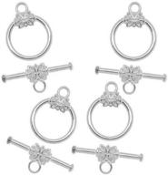 🌸 set of 5 silver 14mm uncommon artistry flower toggle clasps logo