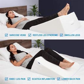 img 1 attached to 🌙 LUXELIFT Adjustable Height Foam Wedge Pillow for Better Sleep - Cooling Memory Foam, Ideal Support for Post Surgery Recovery, GERD, Shoulder Pain & Snoring Relief
