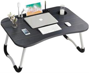 img 4 attached to 🛏️ Foldable Bed Tray Lap Desk with Eye-Protection Lamp & Mini Fan - Ideal for Reading, Working, and Watching Movies on Bed, Couch, or Sofa