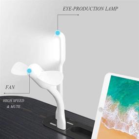 img 3 attached to 🛏️ Foldable Bed Tray Lap Desk with Eye-Protection Lamp & Mini Fan - Ideal for Reading, Working, and Watching Movies on Bed, Couch, or Sofa