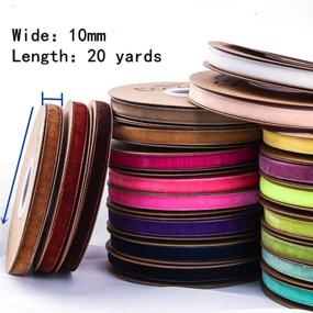 img 3 attached to 🎀 Wholesale Bulk 20 Yard Velvet Ribbon for Crafts - 3/8 5/8 1 Inch Ribbons for Gift Wrapping, Floral Design, Hair Accessories, Sewing, Wedding Decor - Light Brown, 10mm