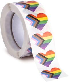 img 1 attached to LGBTQ Pride Heart Stickers Roll