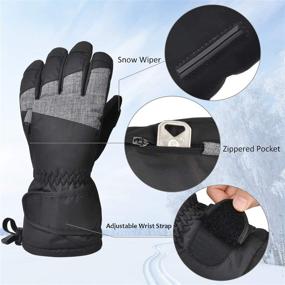 img 3 attached to ❄️ Ultimate Winter Protection: Waterproof Ski Gloves with 3M Thinsulate, Half Ski Mask, & More!