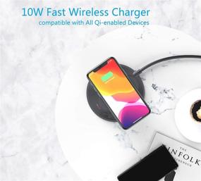 img 3 attached to 🔌 Wireless Charging Station Power Strip Tower with 6 Outlets, 4 USB Ports, 13A, and 6.5ft Extension Cord - Ideal for Smartphone, Tablet, Home, and Office Charging