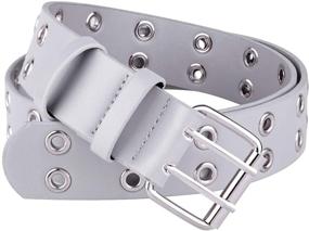img 4 attached to Sportmusies Double Grommets Leather Fashion Women's Accessories and Belts