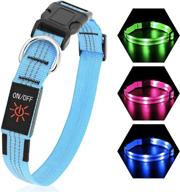 🐶 waterproof led dog collar rechargeable - pzrlit light up, glow in the dark dog collars for small, medium & large dogs - safety dog light for night walking logo