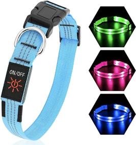 img 4 attached to 🐶 Waterproof LED Dog Collar Rechargeable - PZRLit Light Up, Glow in The Dark Dog Collars for Small, Medium & Large Dogs - Safety Dog Light for Night Walking