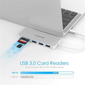 img 2 attached to 🔌 LENTION USB C Hub with 3 USB 3.0, SD/Micro SD Card Reader & Charging - Compatible with MacBook Pro 13/15/16/M1 & New Mac Air/iPad/Surface - Stable Driver Certified Adapter (CB-C16s, Silver)