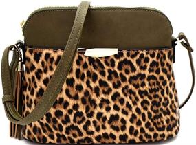 img 4 attached to Leopard Compartment Leather Crossbody Leopard3 Women's Handbags & Wallets in Crossbody Bags