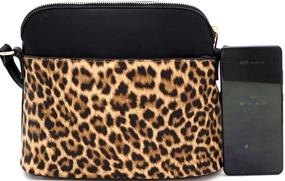 img 1 attached to Leopard Compartment Leather Crossbody Leopard3 Women's Handbags & Wallets in Crossbody Bags