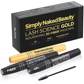 img 3 attached to Simply Naked Beauty Mascara Black: Volumizing & Lengthening Eyelash Growth Serum, Clear 👁️ Gel & 3D Fiber Lengthening Mascara with Nourishing Black Base - Natural, Non-Toxic & Cruelty-Free