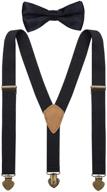 👔 yjds boys' suspenders and bow tie set: vintage y back design with 3 clips logo