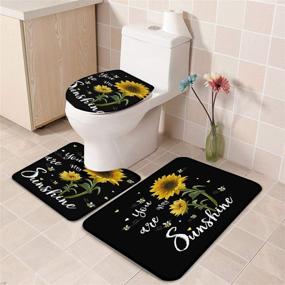 img 1 attached to OneHoney Sunflowers Sunshine Non Slip Bathroom