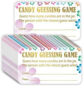 img 4 attached to Candy Guessing Game Cards (Pack Of 100) Stunning Gold Foil Stamping 3