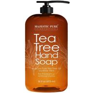 🌿 majestic pure tea tree hand soap: nourishing liquid hand wash with aloe vera, rosemary & spearmint - sulfate free, 16 fl oz logo