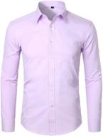 👔 zeroyaa sleeve business zysgcl02: stylish burgundy men's clothing for shirts logo