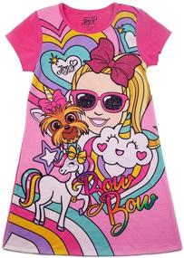 img 3 attached to 🎀 Stylish Nickelodeon Girls JoJo Siwa Bow Bow Dress with Multicolored Graphics - Must-have for your little fashionista!