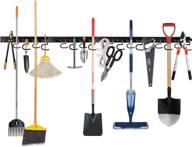 🔧 upgrade 64-inch garage tool organizer wall mounted - twinkle star mop broom holder, adjustable storage system for garden tools, heavy duty tool hanger with 16 hooks & 4 rails логотип