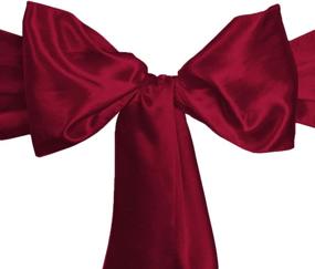 img 2 attached to 🔴 Burgundy LinenTablecloth Satin Sash Set - 10 Piece Pack