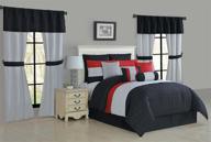 🛌 king size avondale manor donovan comforter set in grey/black - 20-piece collection logo