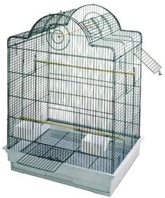 img 1 attached to Scallop Playpen Style Roof Bird Cage with Blue Ribbon