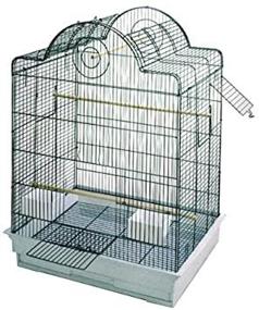 img 2 attached to Scallop Playpen Style Roof Bird Cage with Blue Ribbon