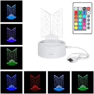 🌟 bts bangtan boys led night light: 16 vibrant colors, remote controlled, perfect for army gifts & home decor логотип