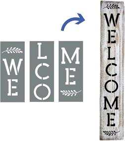 img 4 attached to 🎨 Versatile Large Vertical Welcome Stencils for Painting, Drawing & Art Projects