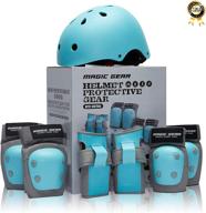 7in1 protective gear set pro: adjustable bike helmet for skateboard, roller skating, scooter, biking - includes helmet, wrist guards, elbow pads, knee pads - suitable for adults and kids logo