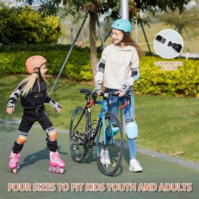 img 2 attached to 7in1 Protective Gear Set pro: Adjustable Bike Helmet for Skateboard, Roller Skating, Scooter, Biking - Includes Helmet, Wrist Guards, Elbow Pads, Knee Pads - Suitable for Adults and Kids