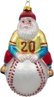 🎅 discover the perfect bestpysanky santa baseball player glass christmas ornament 5 inches for your holiday decor" логотип