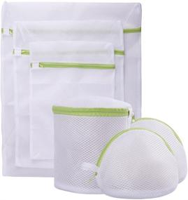 img 4 attached to 🔒 Pagetoc Mesh Laundry Bag Set of 6: White Delicate Wash Bags with Zipper for Laundry, Blouse, Hosiery, Stocking, Underwear, Bra, and Lingerie - Durable Polyester