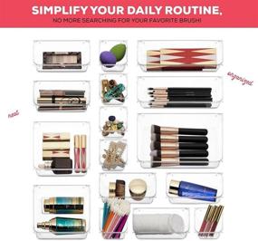 img 2 attached to 🗂️ Organize with Ease: 16-Piece Drawer Organizer Set for Dresser, Desk, and Bathroom – Clear Plastic Dividers for Makeup Trays, Kitchen Gadgets, and More!