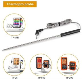 img 1 attached to TP25 Stainless Steel Probe Replacement 🔍 for ThermoPro - High-Quality Meat Probe in Black