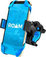 📱 универсальное крепление для мобильного телефона roam - голубое, регулируемое для мотоциклов и велосипедных руля - подходит для всех моделей iphone, samsung galaxy, держит телефоны шириной до 3,5 дюймов. логотип