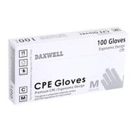 🧤 daxwell premium cast polyethylene (cpe) poly gloves - embossed, powder free, medium, clear - f10000171b (box of 100) logo