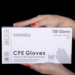 img 2 attached to 🧤 Daxwell Premium Cast Polyethylene (CPE) Poly Gloves - Embossed, Powder Free, Medium, Clear - F10000171B (Box of 100)