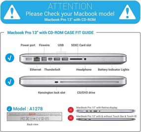 img 3 attached to 👉 IBENZER MacBook Pro 13 Inch Case A1278 Release 2012-2008: Navey Blue Hard Shell with Keyboard Cover for Apple Old Version Mac Pro 13 + CD-ROM - P13NVBL+1