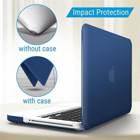 img 1 attached to 👉 IBENZER MacBook Pro 13 Inch Case A1278 Release 2012-2008: Navey Blue Hard Shell with Keyboard Cover for Apple Old Version Mac Pro 13 + CD-ROM - P13NVBL+1