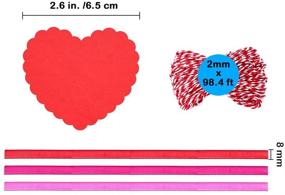 img 3 attached to 🎁 120 шт. 15 цветов Вырезанные сердечки связанные с днем святого Валентина бирки для подарков с отверстием | Бирки бланк бумаги | Бирки для угощений | Бирки для деревьев пожеланий и органзовые ленты | Бейкерс твайн - Супла
