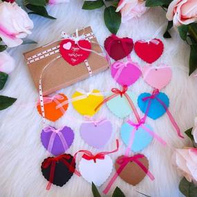 img 1 attached to 🎁 120 Pcs 15 Colors Valentine's Day Wavy Heart Cut Out Gift Tags with Hole | Favor Tags Blank Paper Hang Tags | Treats Tags Hang Tags Hang Label Cards | Wish Tree Tags and Organza Ribbons | Bakers Twine - Supla