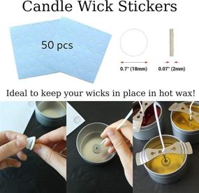 img 2 attached to Cozyours 8 Inch Cotton Candle Wicks with Wick Stickers (50/50-Pack) - Pre-Waxed, Pretabbed Wicks for Candle Making