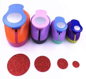 img 4 attached to 🔴 TECH-P 4-Pack Circle Dots Craft Punch Paper Punch Tool Eva Punches for Arts Crafts Cards Scrapbooking Garlands Dots Hanging Decorations (Multiple Sizes)