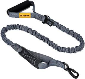 img 4 attached to 🐕 LEADSOM 6FT Reflective Heavy Duty Elastic Bungee Dog Leash: Shock Absorbing & Comfortable Padded Handle for Training & Control