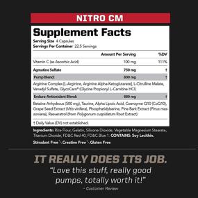 img 1 attached to PMD Sports Nitro CM: Agmatine Infused Nitric Oxide Pre Workout for Muscle Growth, Endurance Boost, and Bodybuilding - 90 Capsules