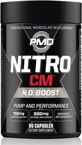 img 4 attached to PMD Sports Nitro CM: Agmatine Infused Nitric Oxide Pre Workout for Muscle Growth, Endurance Boost, and Bodybuilding - 90 Capsules