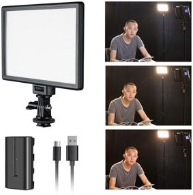 img 4 attached to 🎥 SUPON L122T LED Video Light Panel - Ultra-Thin Design, LCD Display, Dimmable Bi-Color 3300K-5600K, CRI95+, Ideal Soft Lighting for Studio and Outdoor Shooting, Portraits, YouTube, Wedding - USB Rechargeable Battery Included