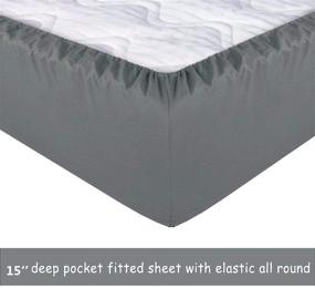 img 1 attached to 🛏️ Deep Gray Queen Size Sheets - Ultra-Soft Bedding Sets with Deep Pockets - 100% Brushed Microfiber 1800 Bed Sheets Set by MELODIE DIRECT