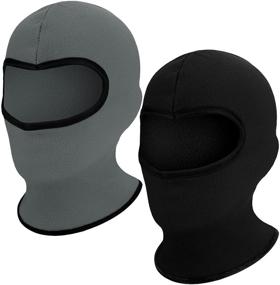 img 3 attached to 2-Pack Kids Balaclava Ski Neck Warmers: Windproof Ear Muff Hats - Winter Fleece Gaiters for Boys and Girls